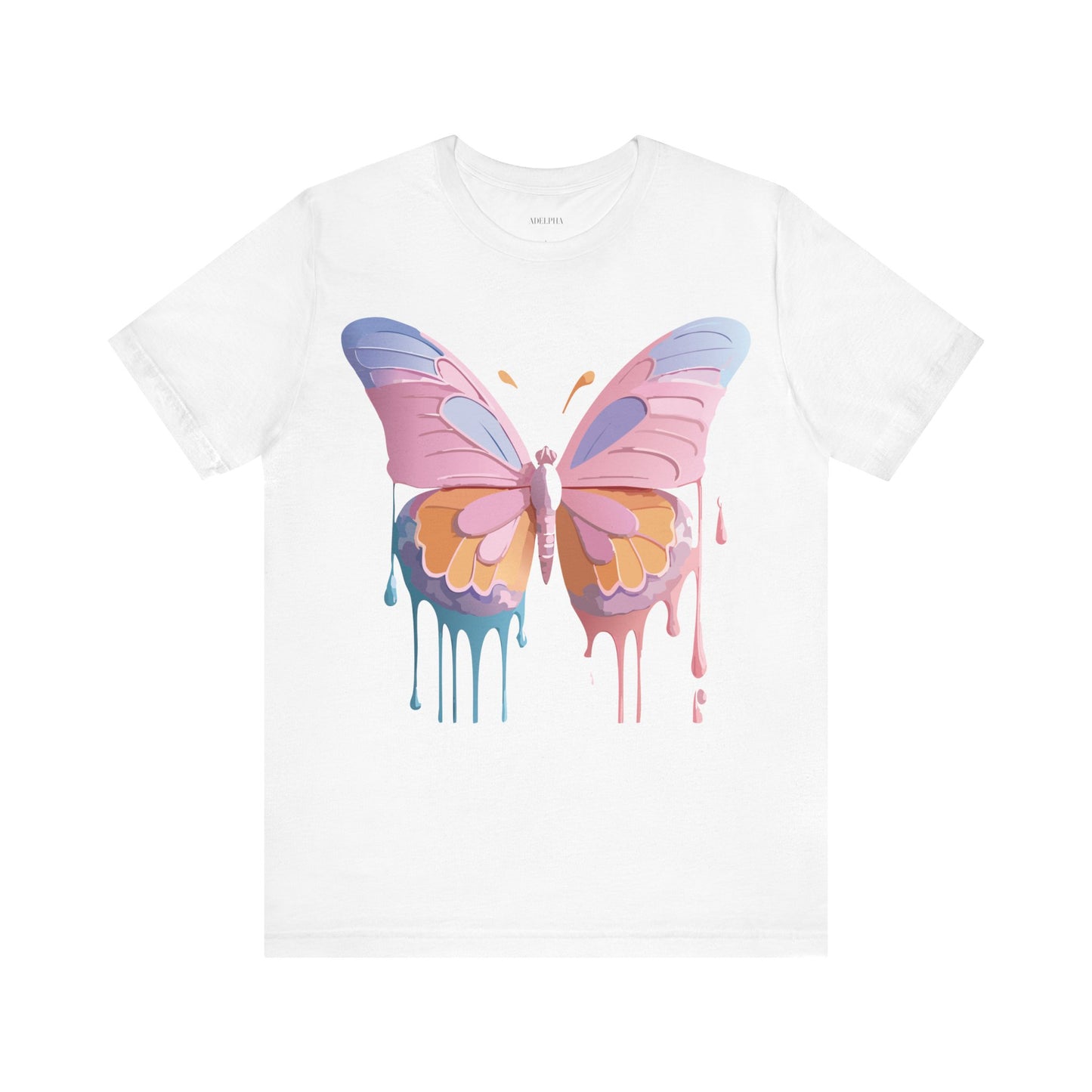 Natural Cotton Tee Shirt with Butterfly