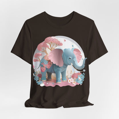 Natural Cotton Tee Shirt with Elephant Printify