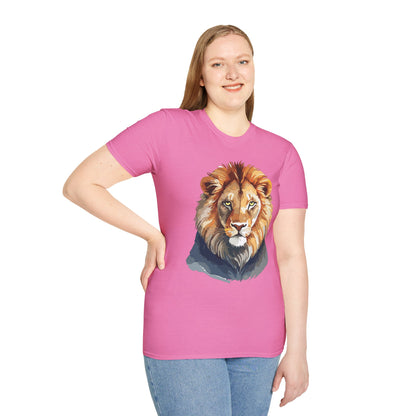 Lion Shirt Unisex Animal Tee Gildan Softstyle 64000 100 Percent Ring Spun Cotton