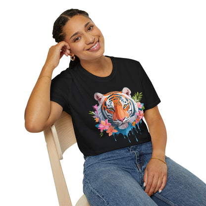 Tiger Shirt Unisex Animal Tee Gildan Softstyle 64000 Cotton Tee