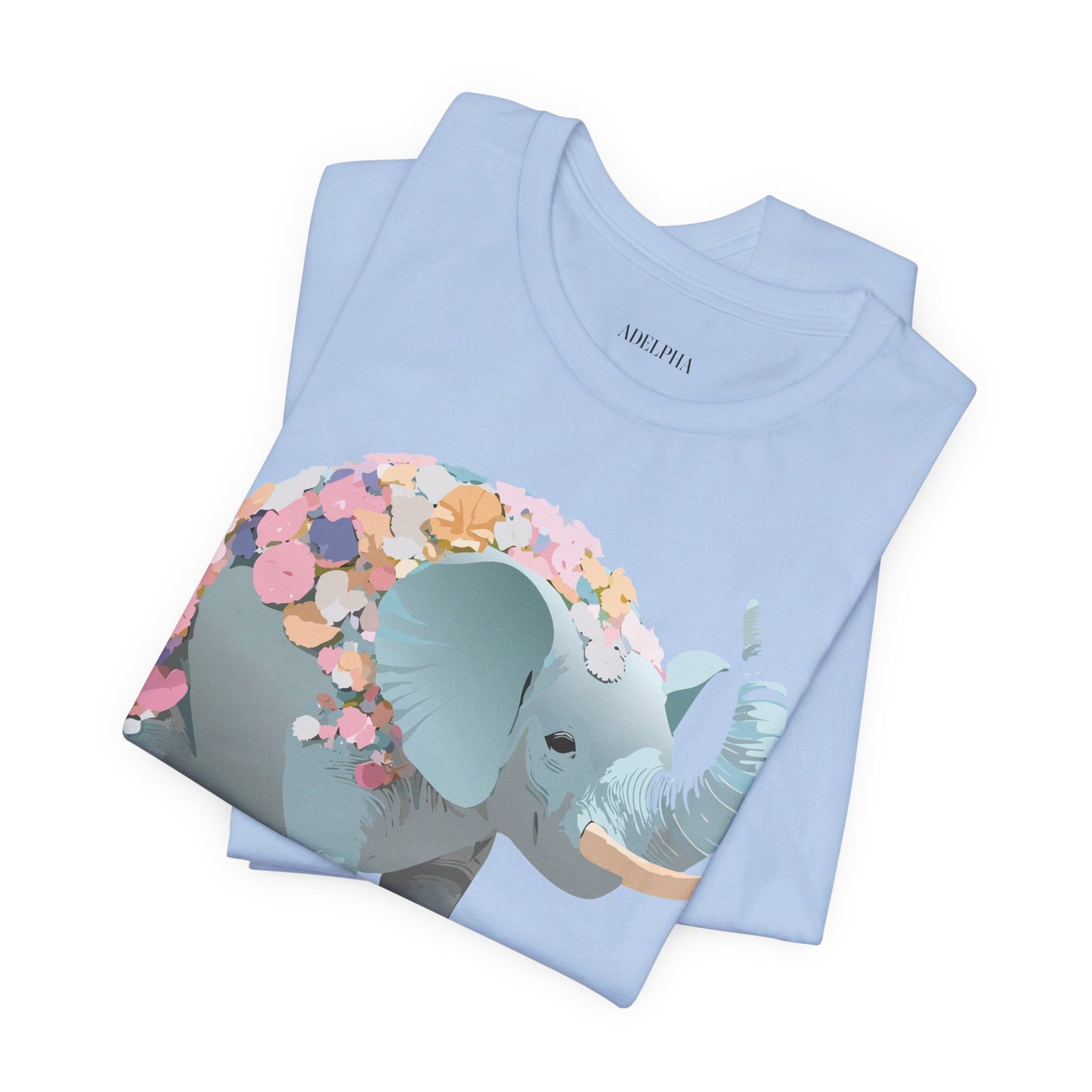 T-shirt en coton naturel avec motif éléphant