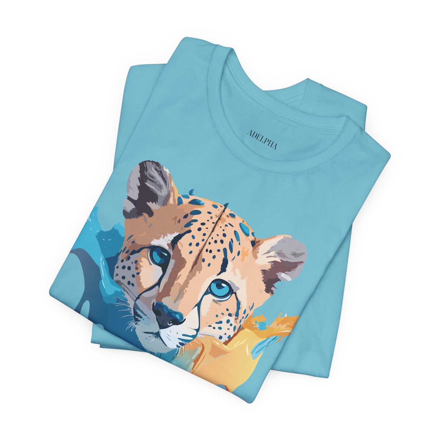 Natural Cotton Tee Shirt with Cheetah