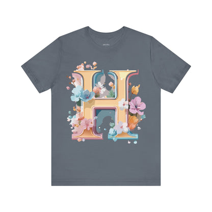 Natural Cotton Tee Shirt - Letters Collection - H Printify