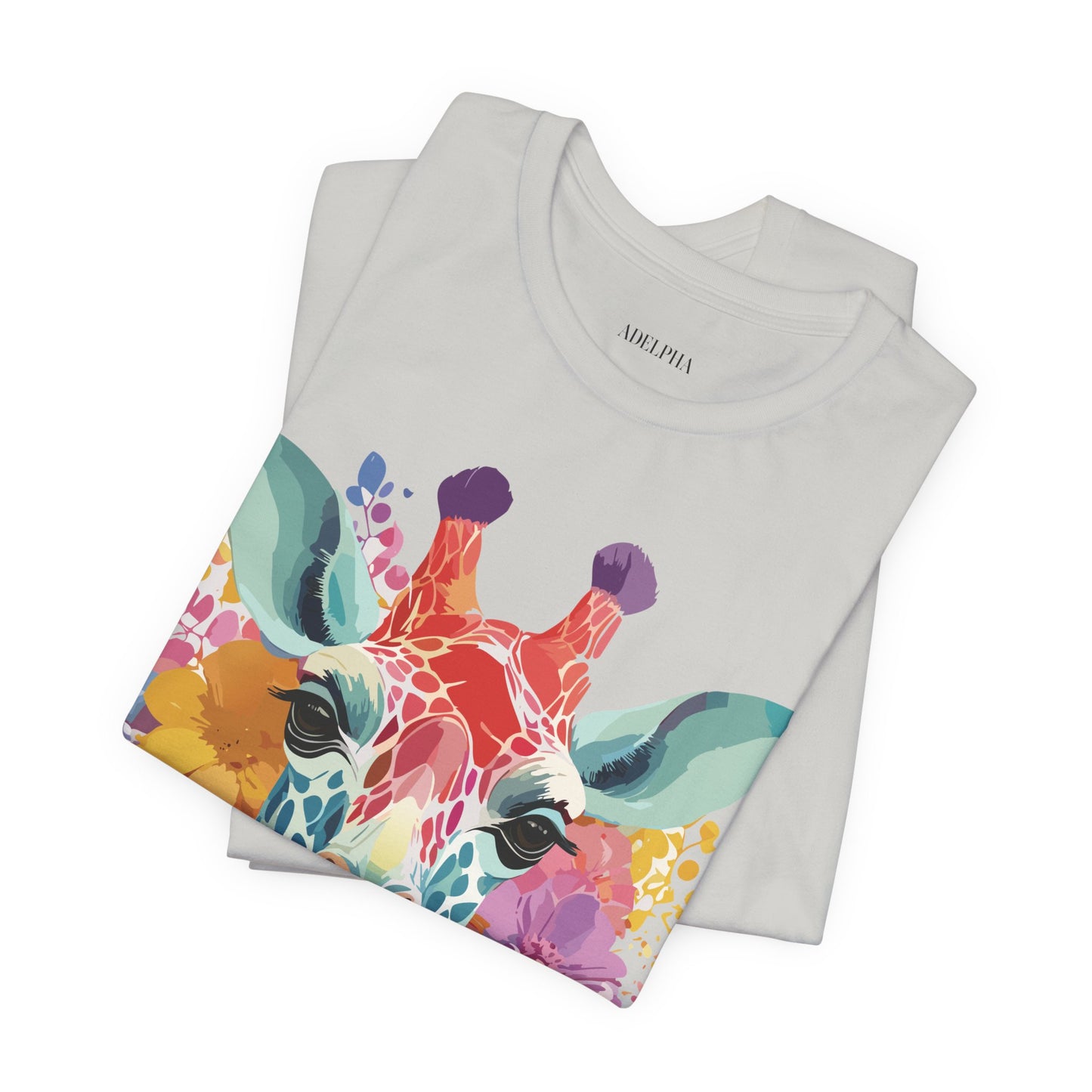 Natural Cotton Tee Shirt with Giraffe