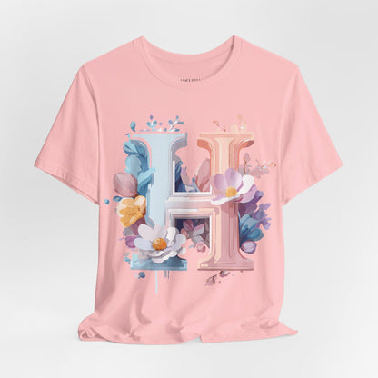 Natural Cotton Tee Shirt - Letters Collection - H Printify