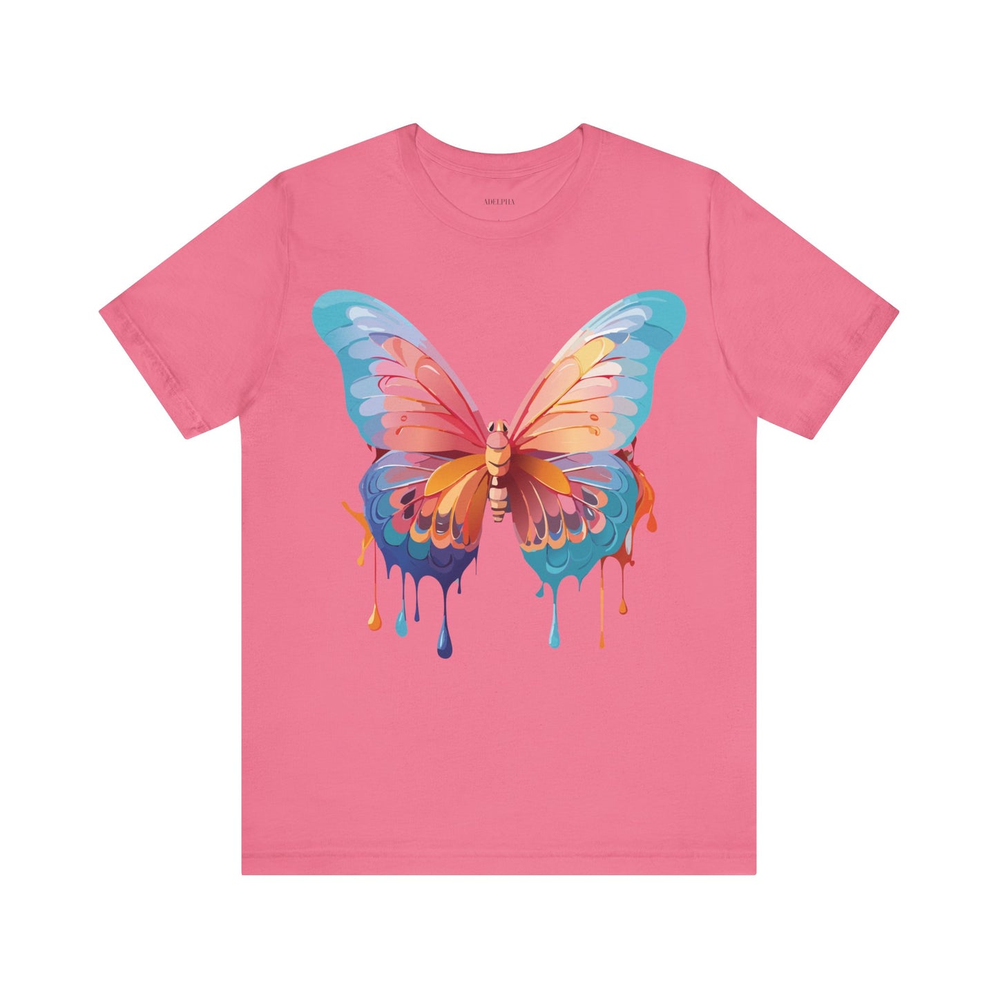 Natural Cotton Tee Shirt with Butterfly