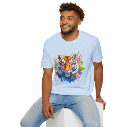 Tiger Print Unisex Gildan Softstyle Tee 64000 100 Percent Ring Spun Cotton