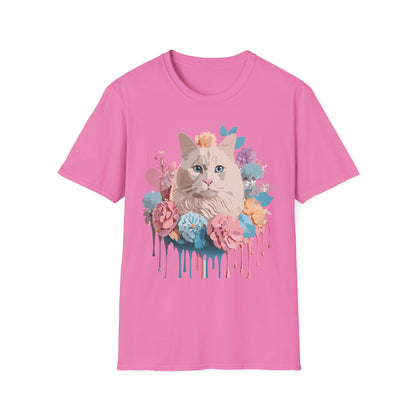 Cat Shirt Unisex Short Sleeve Cat Tee Kitten Design Gildan Softstyle 64000 Tee