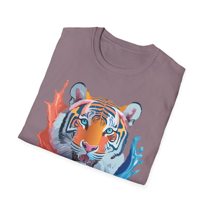 Unisex Tiger Tee Gildan Softstyle Animal Print Shirt Ring Spun Cotton