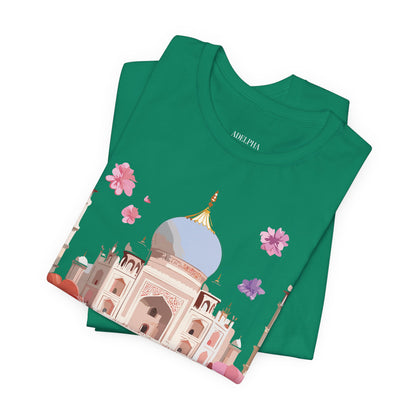 Natural Cotton Tee Shirt - Taj Mahal, India Printify