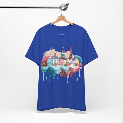 Natural Cotton Tee Shirt - Beautiful Places Collection - Warnemünde and Rostock - Germany Printify