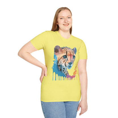 Cheetah Shirt Unisex Tee Softstyle Gildan 64000 100 Percent Ring Spun Cotton
