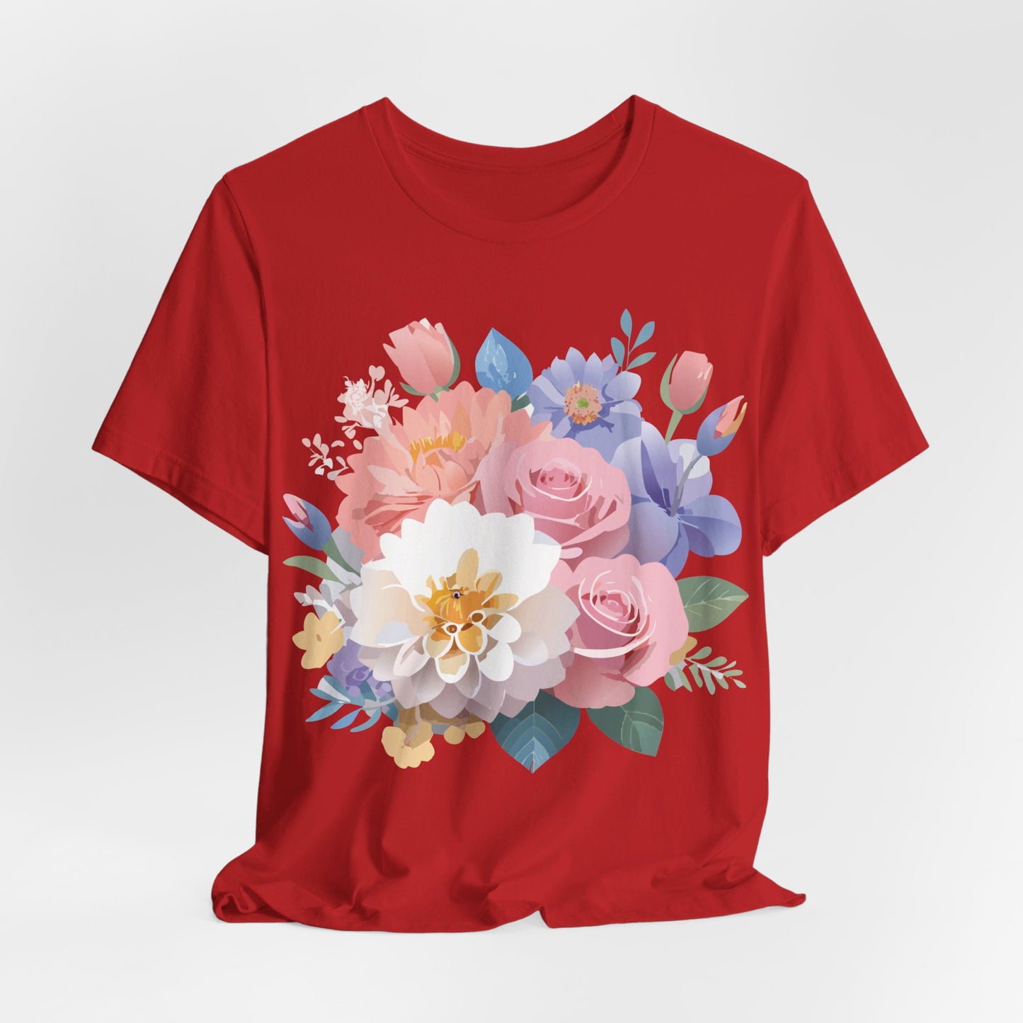 T-shirt en coton naturel avec fleurs