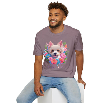 Unisex Gildan Softstyle Animal Print Dog Shirt Tee 100 Percent Cotton