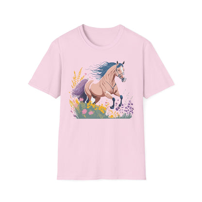 Unisex Horse Shirt With Animal Design Gildan Softstyle 64000 Tee