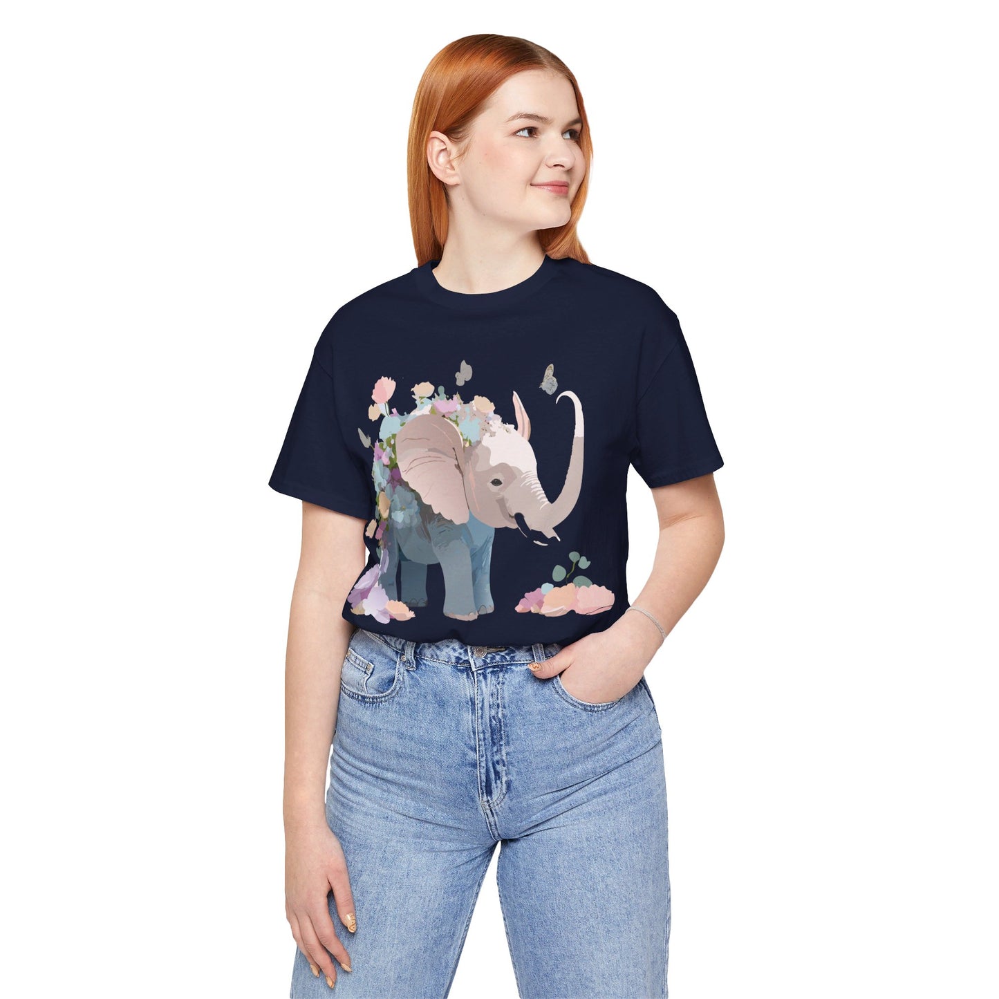 T-Shirt aus natürlicher Baumwolle mit Elefant