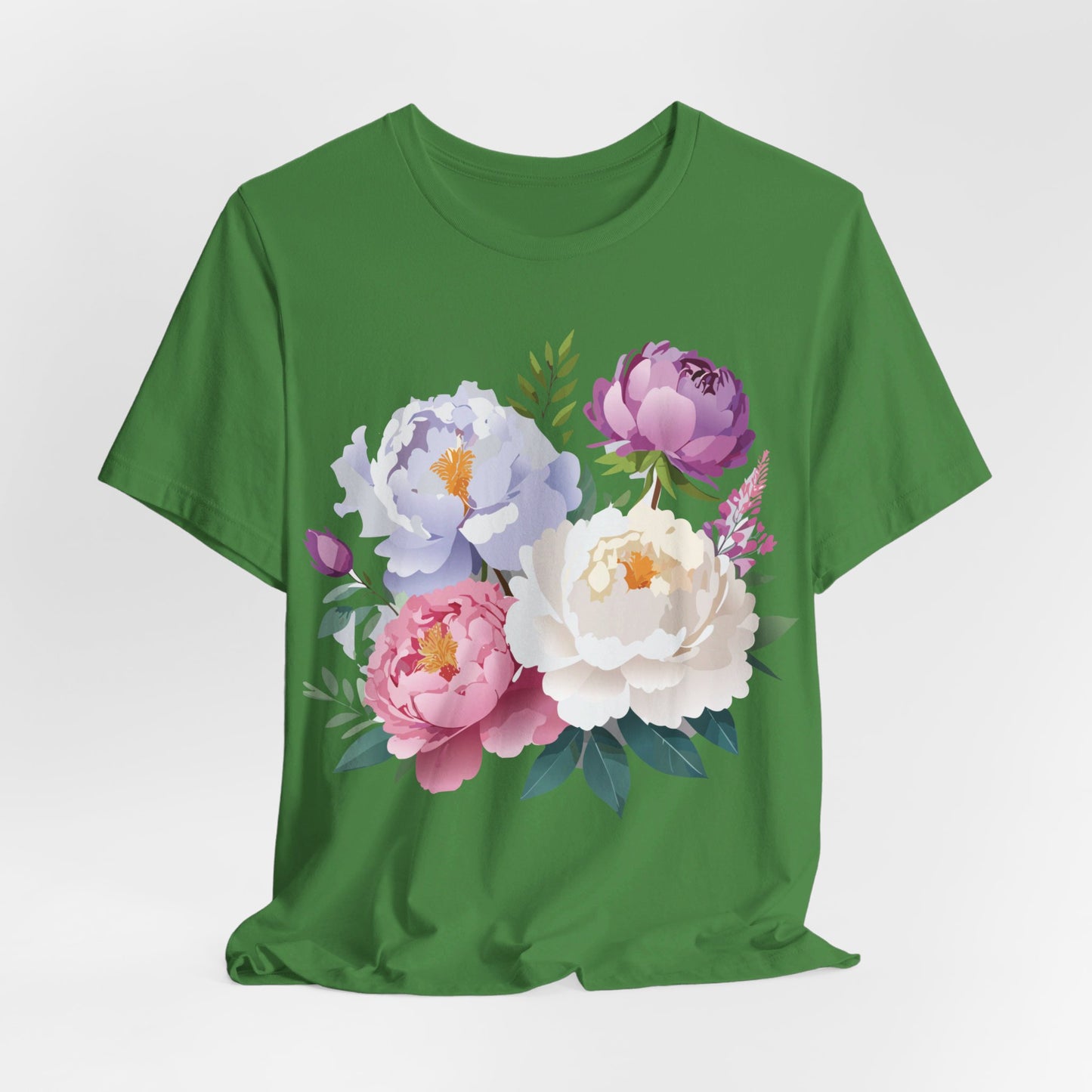 T-shirt en coton naturel avec fleurs