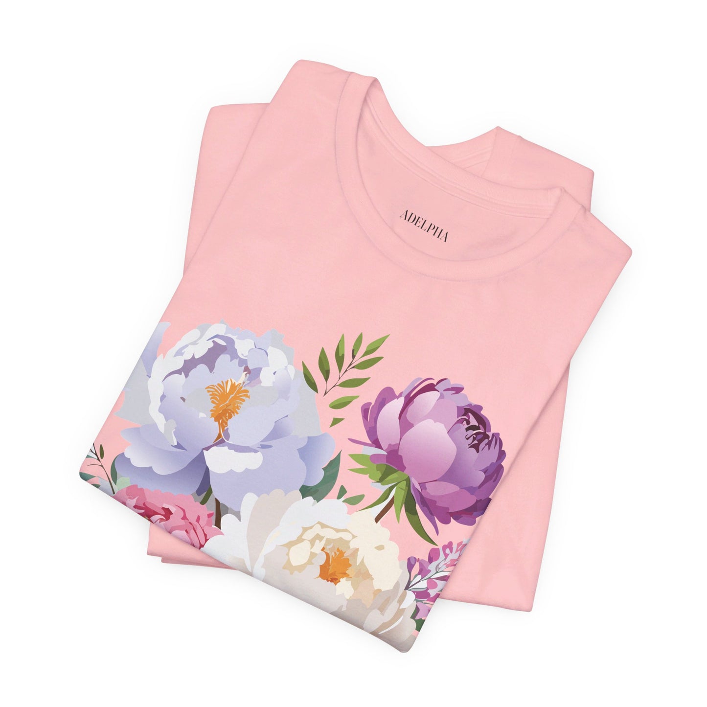 T-shirt en coton naturel avec fleurs