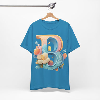 Natural Cotton Tee Shirt - Letters Collection - B Printify