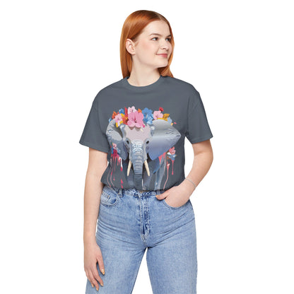 Natural Cotton Tee Shirt with Elephant Printify