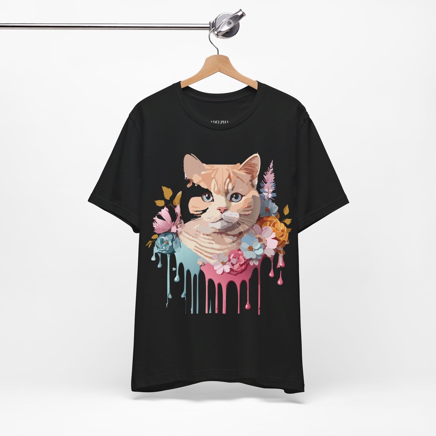 Natural Cotton Tee Shirt with Cat