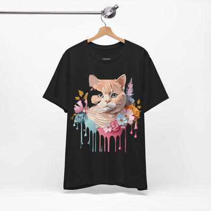 Natural Cotton Tee Shirt with Cat Printify