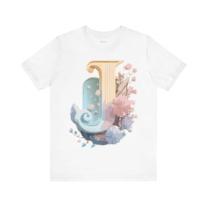 Natural Cotton Tee Shirt - Letters Collection - J Printify