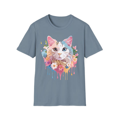 Cat Shirt Unisex Softstyle Tee 100 Percent Ring Spun Cotton Kitten Tee