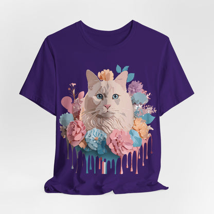 Natural Cotton Tee Shirt with Cat Printify