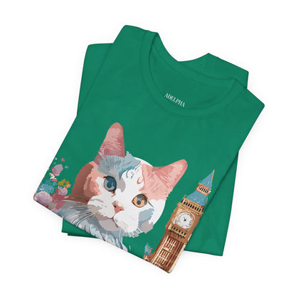Natural Cotton Tee Shirt with Cat Printify