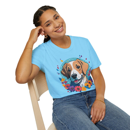 Unisex Dog Shirt Animal Print Tee Gildan Softstyle 64000 Cotton