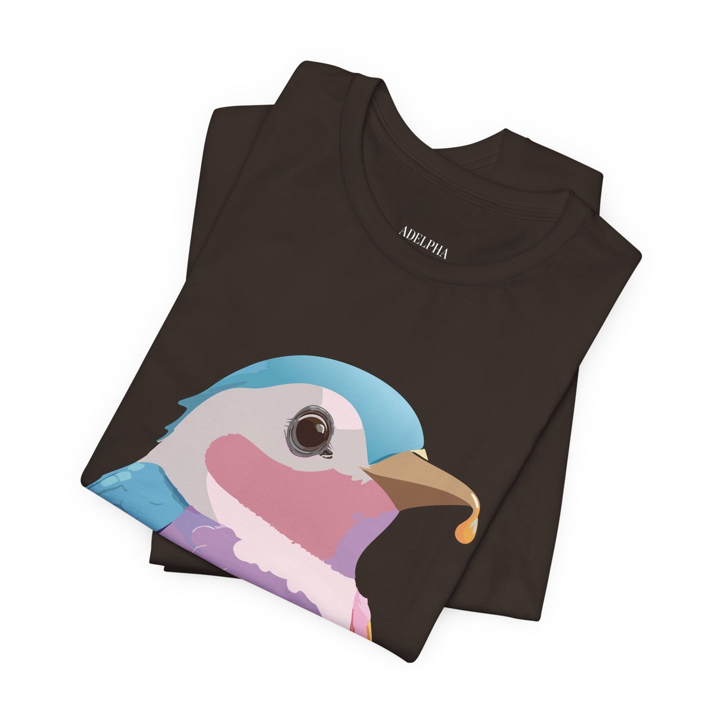 Natural Cotton Tee Shirt with Bird