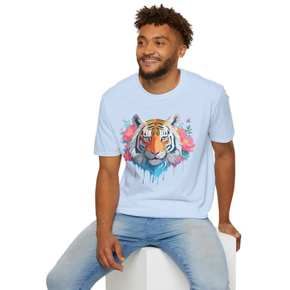Tiger Shirt Unisex Animal Tee 100 Percent Ring Spun Cotton Softstyle