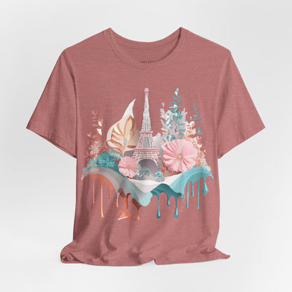 Natural Cotton Tee Shirt - Beautiful Places Collection - Paris Printify