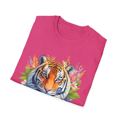 Tiger Print Unisex Gildan Softstyle Tee 64000 100 Percent Ring Spun Cotton