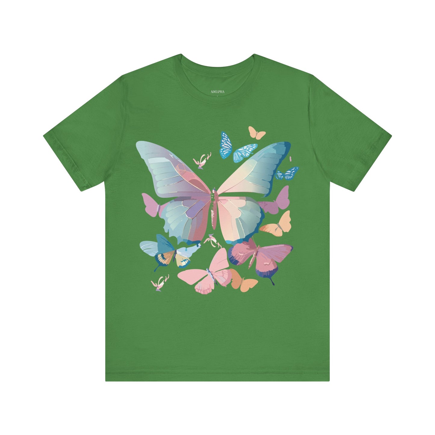 Natural Cotton Tee Shirt with Butterfly