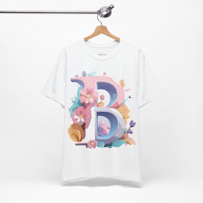 Natural Cotton Tee Shirt - Letters Collection - B Printify