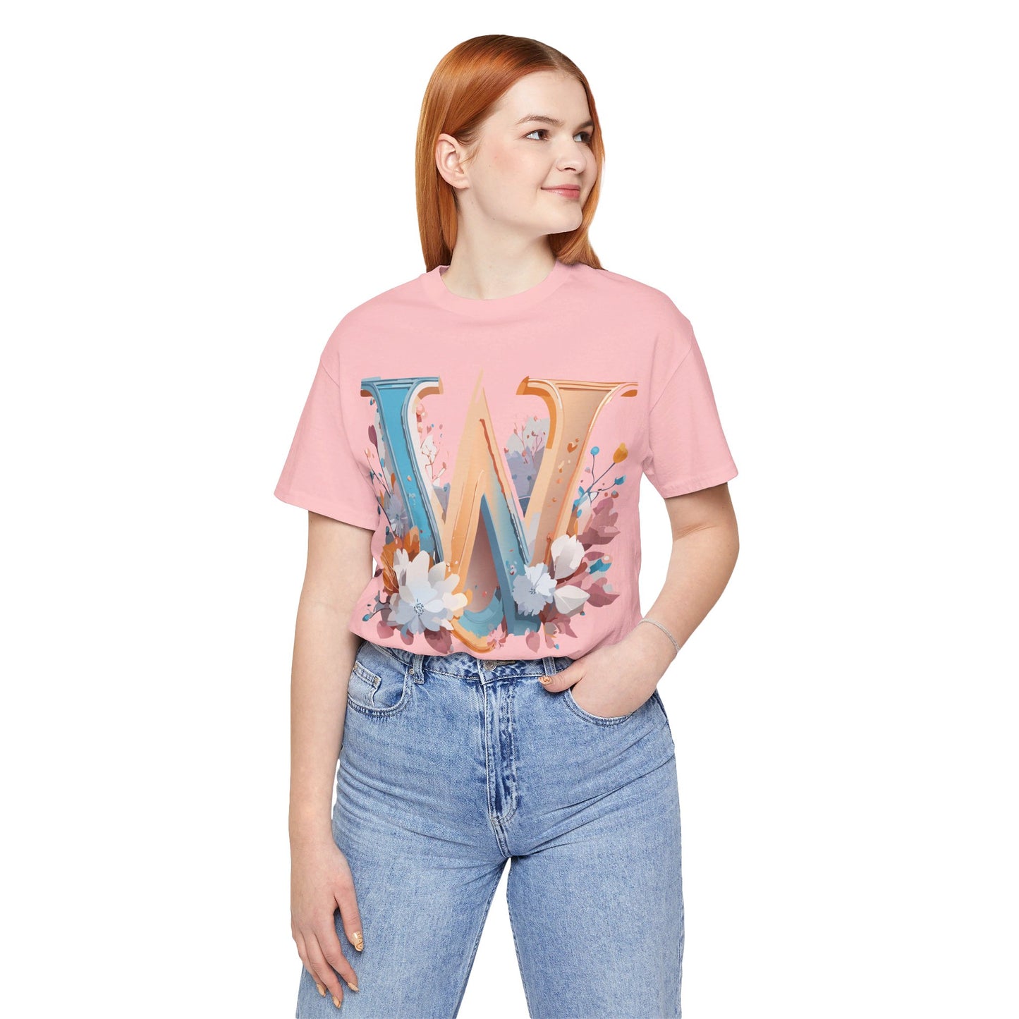 Natural Cotton Tee Shirt - Letters Collection - W