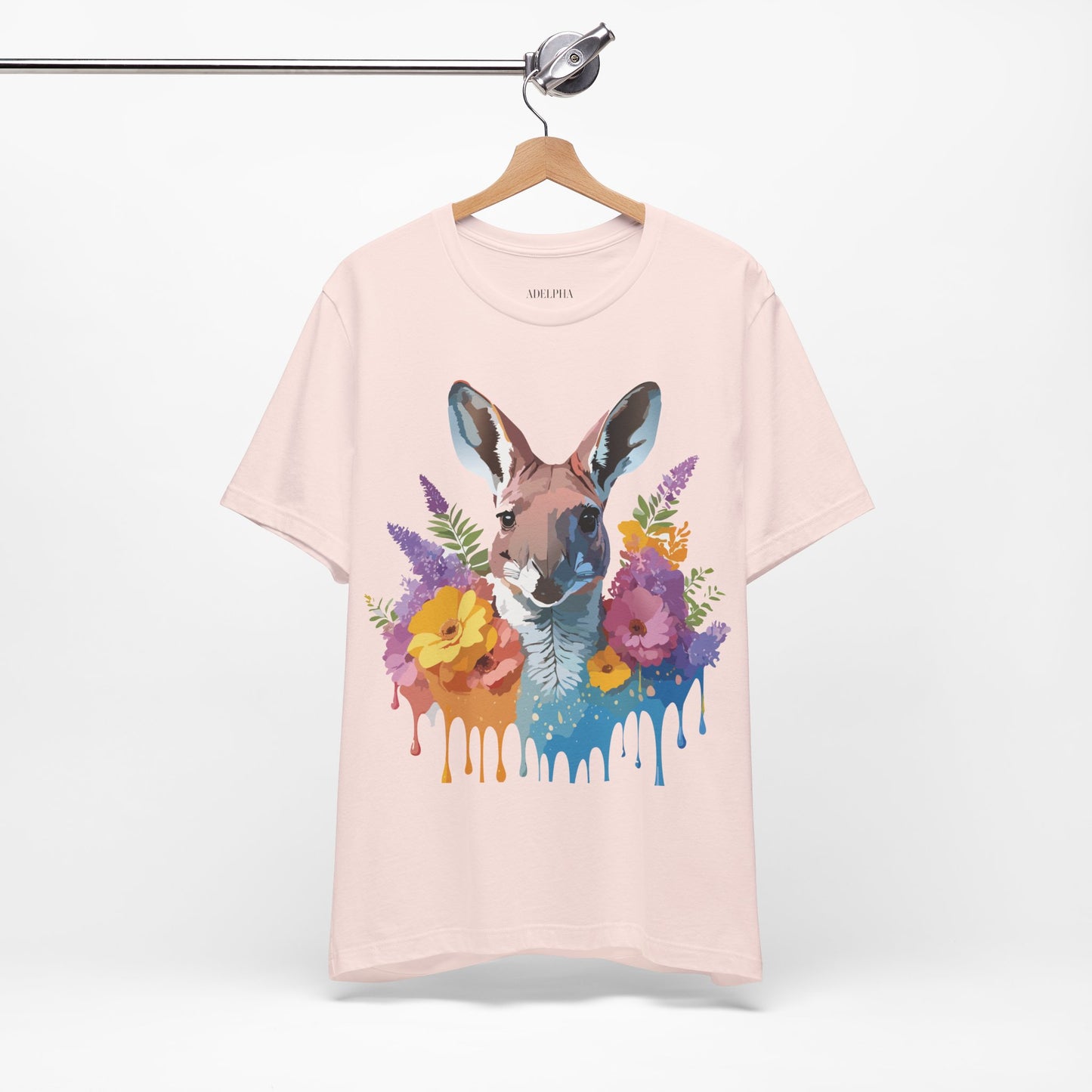 Natural Cotton Tee Shirt with Kangaroo