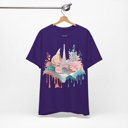 Natural Cotton Tee Shirt - Beautiful Places Collection - Paris Printify