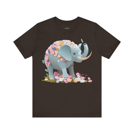 T-shirt en coton naturel avec motif éléphant