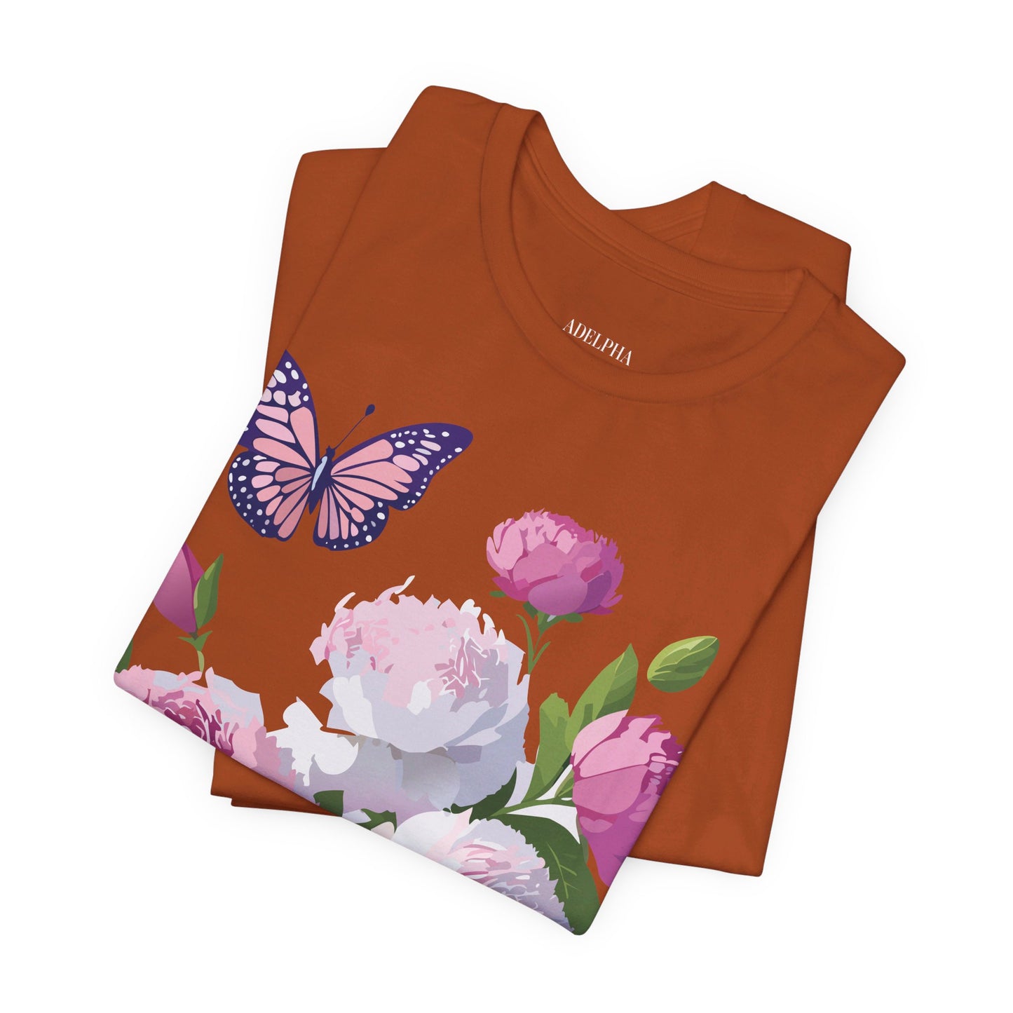 T-shirt en coton naturel avec fleurs