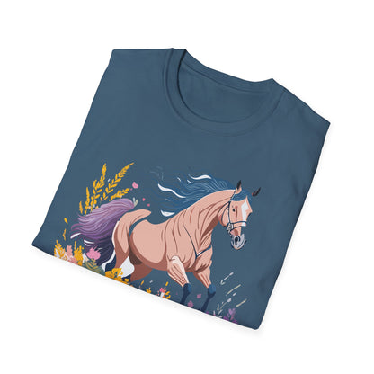 Unisex Horse Shirt With Animal Design Gildan Softstyle 64000 Tee