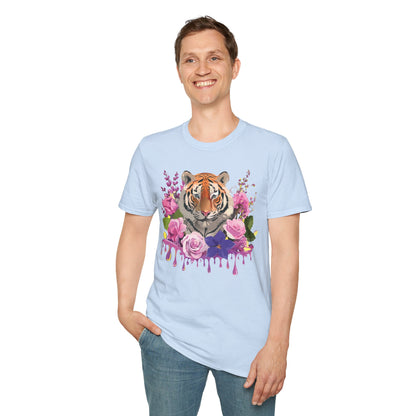 Tiger Print Shirt Unisex Animal Tee Softstyle Gildan 64000 Cotton