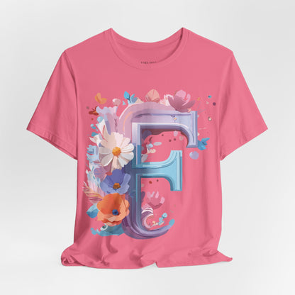 Natural Cotton Tee Shirt - Letters Collection - F Printify