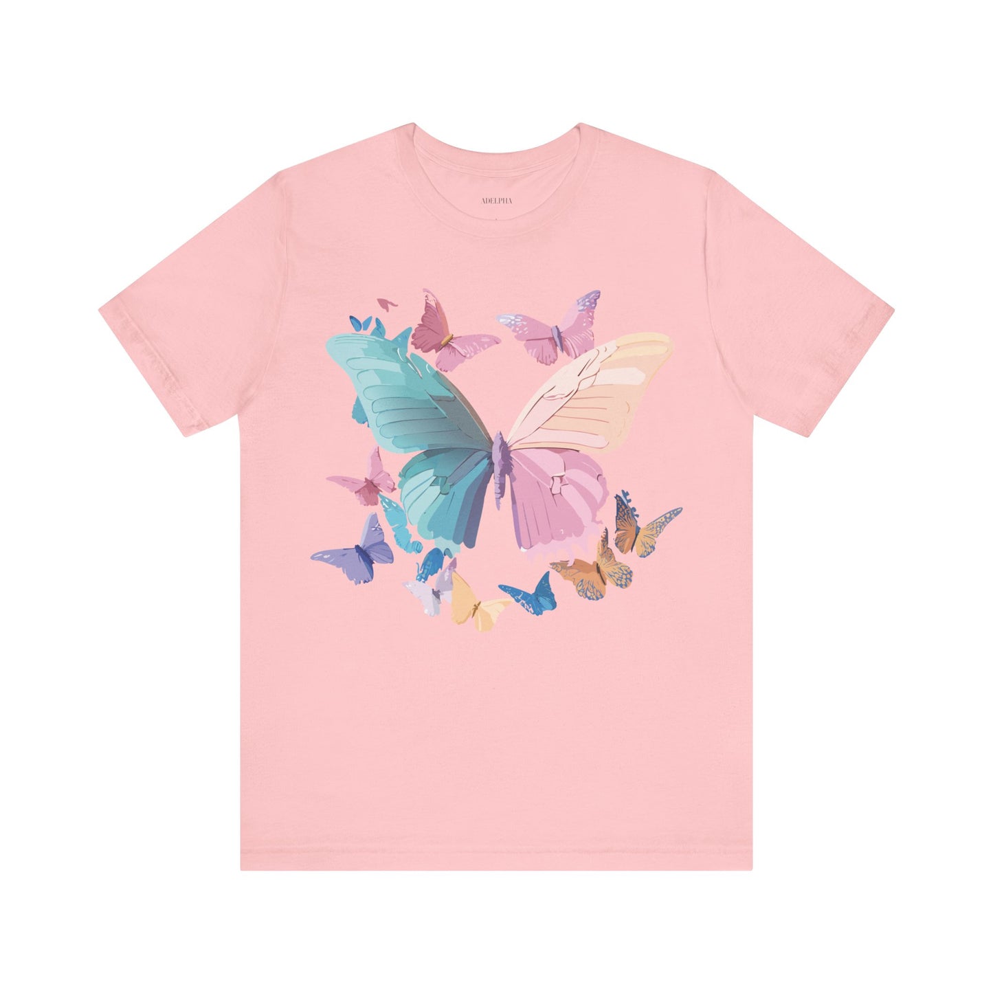 Natural Cotton Tee Shirt with Butterfly