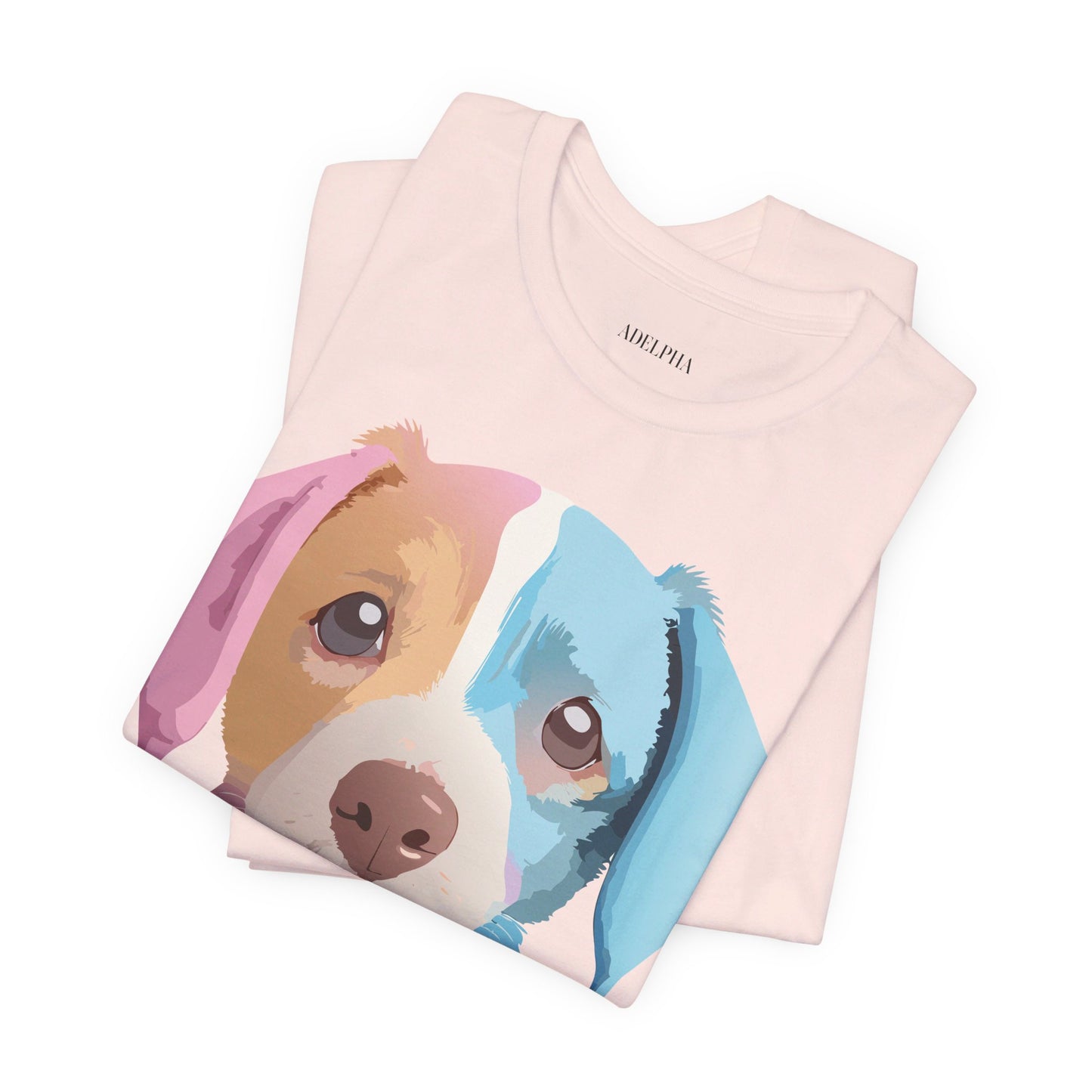 Natural Cotton Tee Shirt with Dog