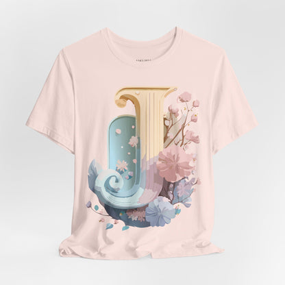 Natural Cotton Tee Shirt - Letters Collection - J Printify