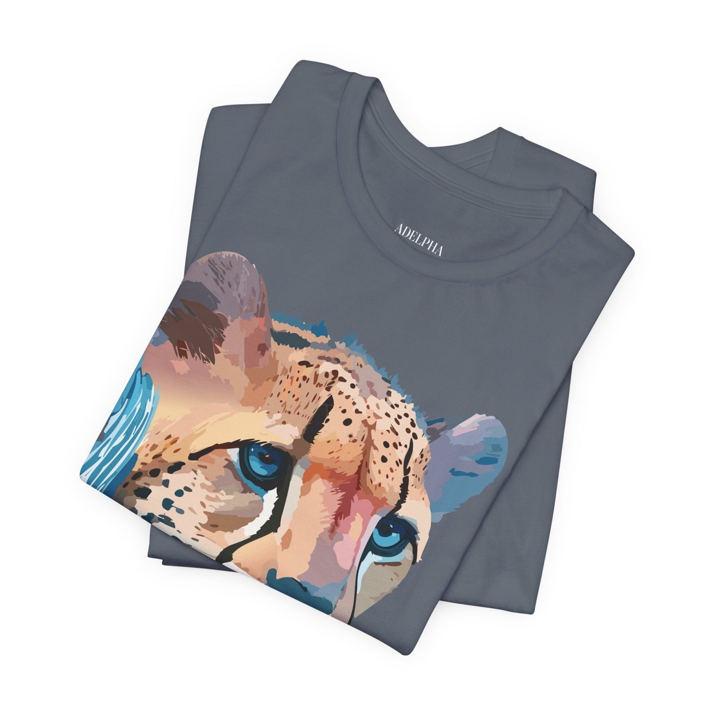 Natural Cotton Tee Shirt with Cheetah