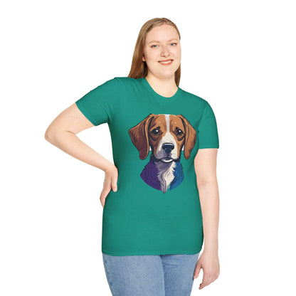 Dog Shirt Unisex Animal Print Tee Softstyle 100 Percent Cotton Gildan 64000